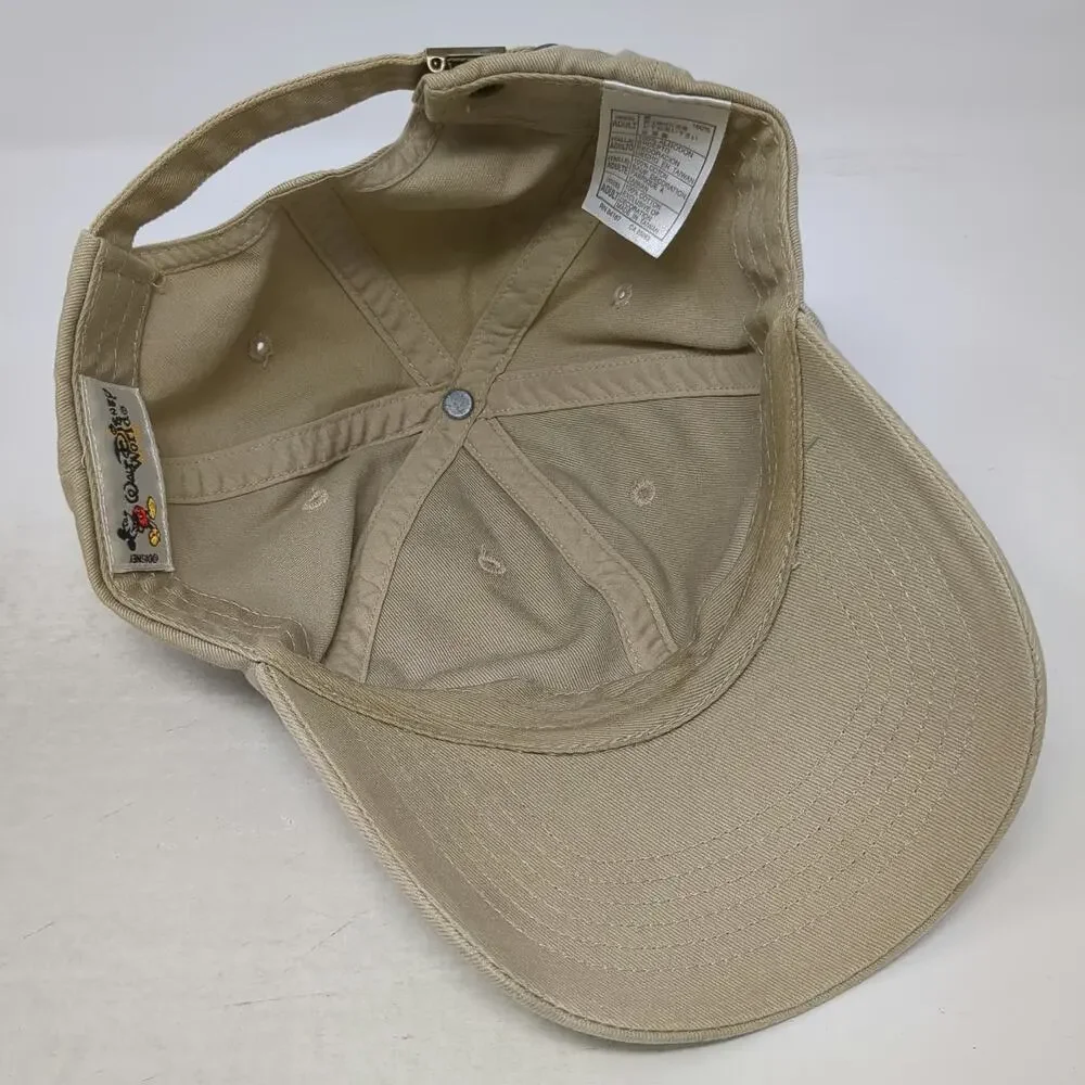 Disney Mickey Mouse Beige Baseball Cap One Size Cotton Slideback Embroidery Hat
